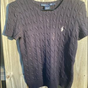 Ralph Lauren Cable-Knit Short-Sleeve Sweater